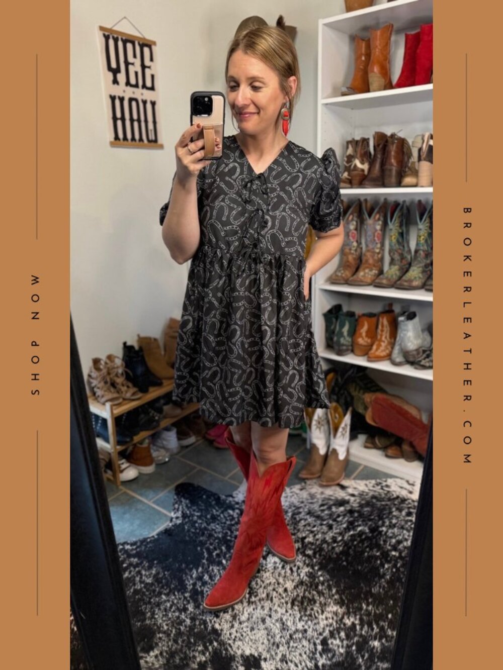 Jersey Horse Shoe Print Mini Dress ✙NWT✙ - Picture 5 of 5